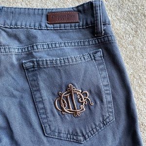 christian dior straight leg jeans vintage retro y2k grey embroidered logo XL